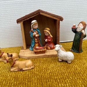 Holiday Editions Blue and Red Nativity Scene Holiday Decor
